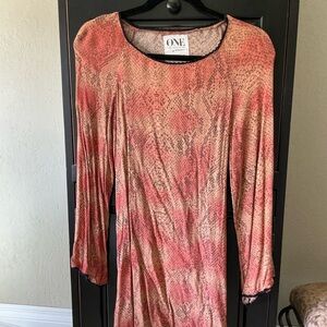 Snake Print Long Sleeve Dress
